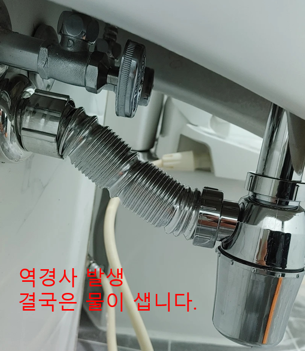  세면대에서 물이 줄줄 샙니다 ㅠㅠ / 기울기의 마술