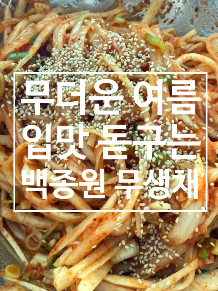  백종원의 쿠킹로그 무생채 따라하기