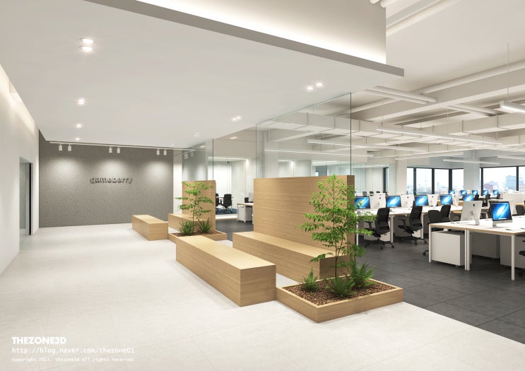 [OFFICE] 400평대 사무실인테리어투시도, 인테리어 3D도면설계, 3d투시도
