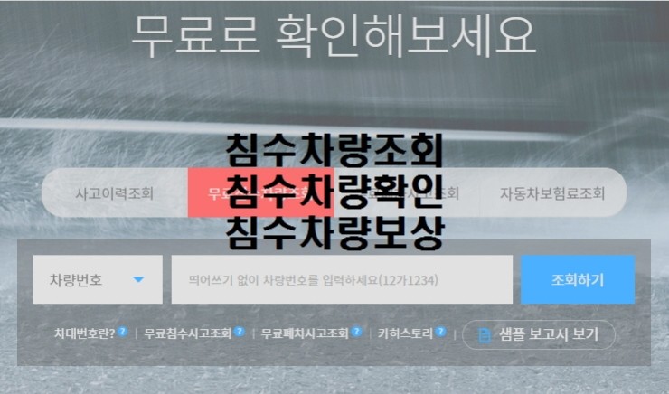 침수차량조회, 침수차량확인, 침수차량보험금, 차량 침수피해방지