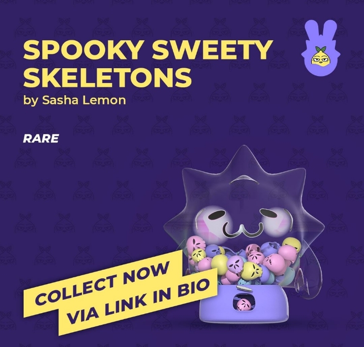  치코앤로코(chikoroko), OpenSea예정, 무료NFT 매일1개 지급, 8월18일 NFT(Gift of the Day) - Spooky Sweety Skeletons