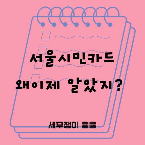  서울 시민 필수템인데 왜 이제 알았을까? (feat.서울시민카드)