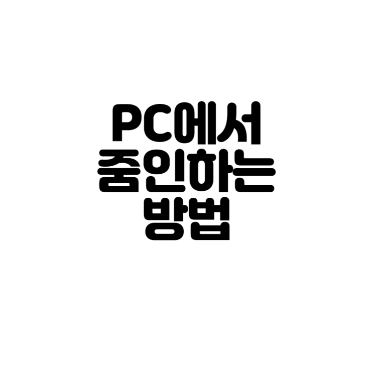  PC에서 줌인하는 방법