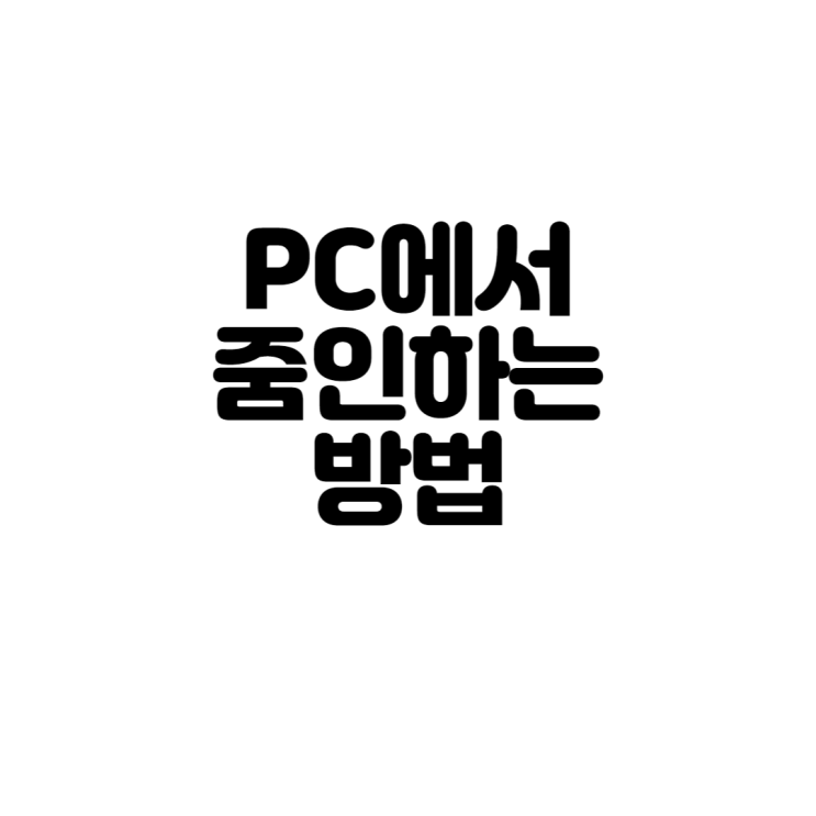 PC에서 줌인하는 방법