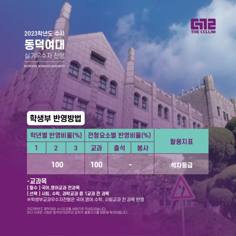 2023학년도 미대 수시 ] 동덕여대 미대 수시요강 + 경쟁률 - 강남입시미술학원 더끌림 : 네이버 블로그