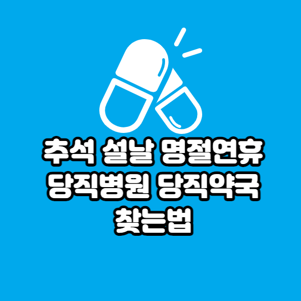  추석 설날 명절연휴 당직병원 당직약국 찾기