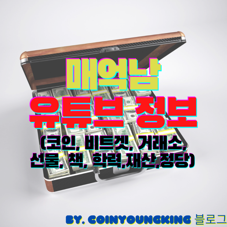  매억남 유튜브 정보(코인, 비트겟, 거래소, 선물, 책, 학력,재산,정당)