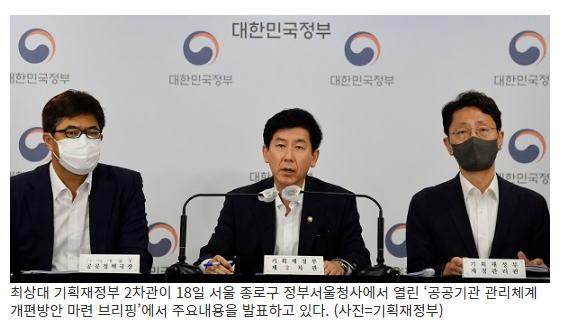 공기업·준정부기관 42개 줄인다···경영평가 재무성과 배점 2배로_기획재정부 공기업·준정부기관 42개 줄인다···경영평가 재무성과 배점 2배로_기획재정부