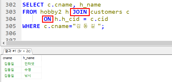  SQL inner Join 그리고 subquery