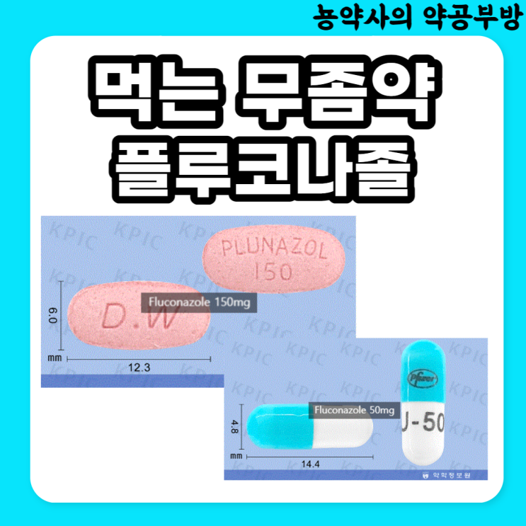  발톱무좀 먹는약, 일주일 한번 먹는 무좀약, 플루코나졸(Fluconazole) 부작용 간? 디푸루칸캡슐, 플루나졸정
