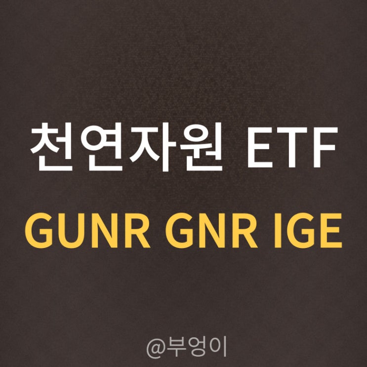 미국 천연자원 관련 ETF - GUNR, GNR, IGE (원자재, 에너지 관련주)