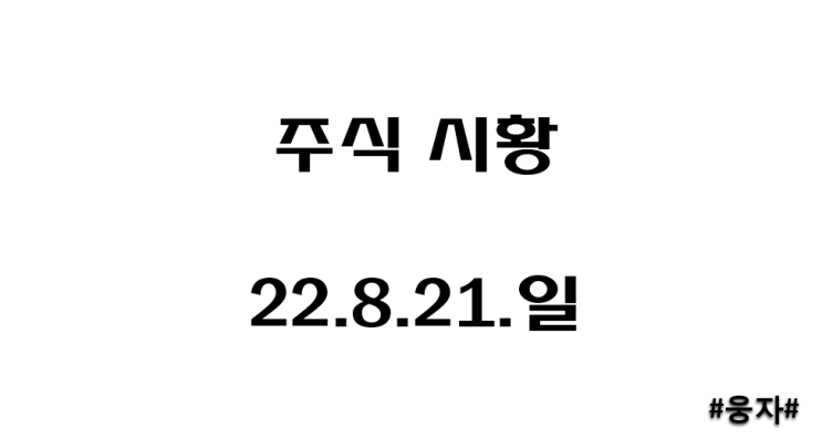  월욜 출근이 두려워 정리하는 주식시황_22.8.21.일