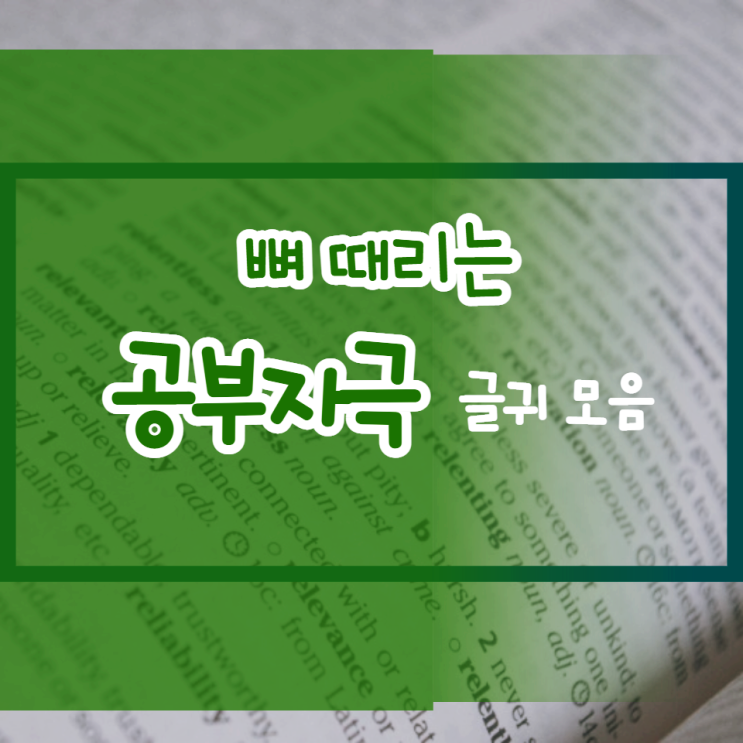 뼈 때리는 공부 자극 글귀 : 공부하기 싫을 때 읽기!