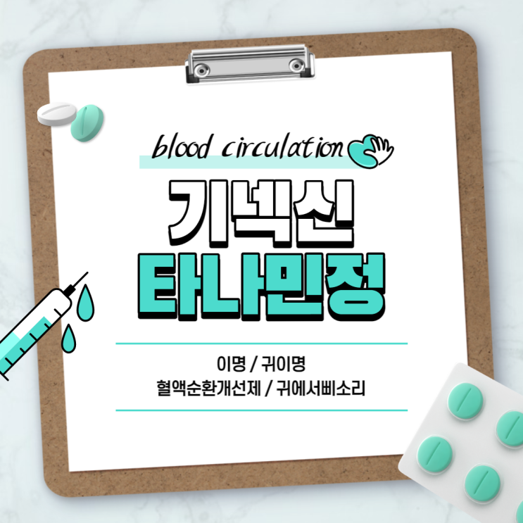  혈액순환개선제 : 기넥신 타나민정 【#이명 #귀이명 #귀에서삐소리 #기넥신에프정 #타나민】