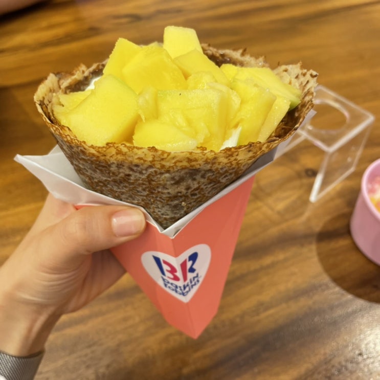  지난주 맛도리는 애플망고 크레이프