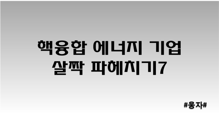  핵융합 에너지 기업 시리즈_일진파워