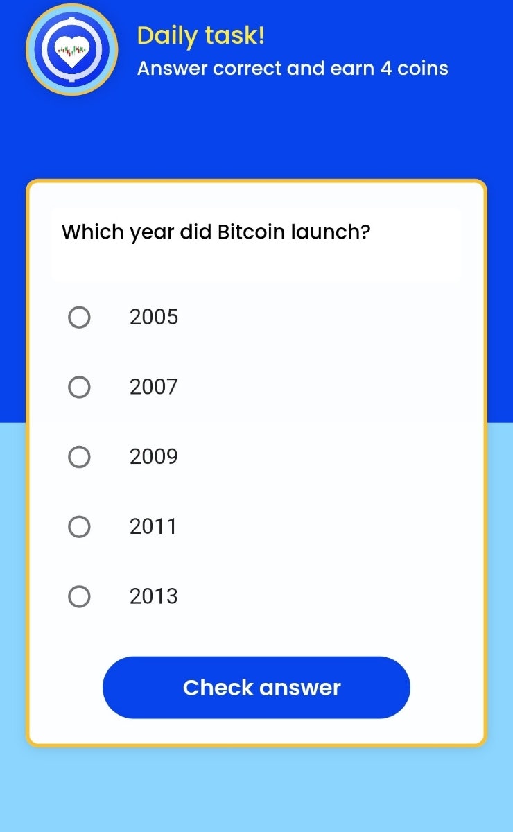Remint daily tasks(레민트 일일퀴즈) - Which year did Bitcoin launch? 비트코인이 출시된 연도는?