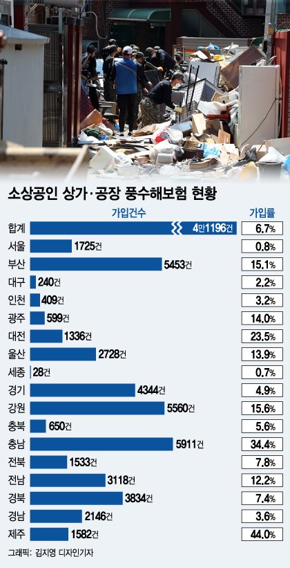 물폭탄 맞은 서울...풍수해보험 든 가게는 고작 0.8%