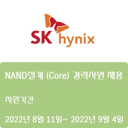 [반도체] [SK하이닉스] NAND설계 (Core) 경력사원 채용 ( ~9월 4일)