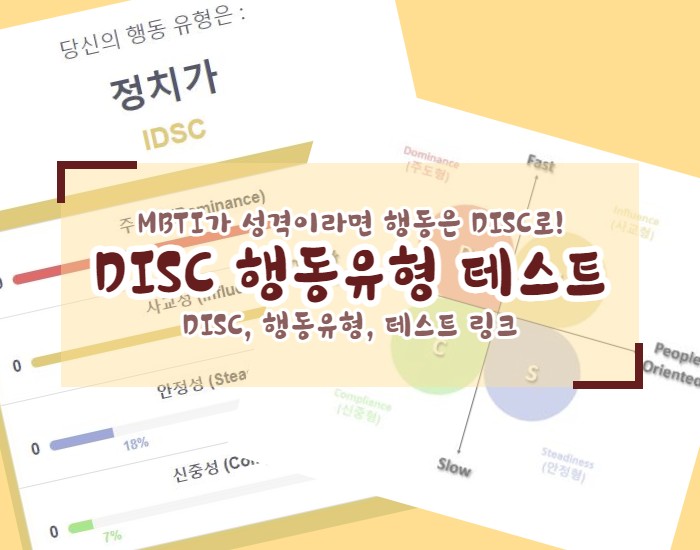  DISC 행동유형 테스트! MBTI 만큼 정확한데요?