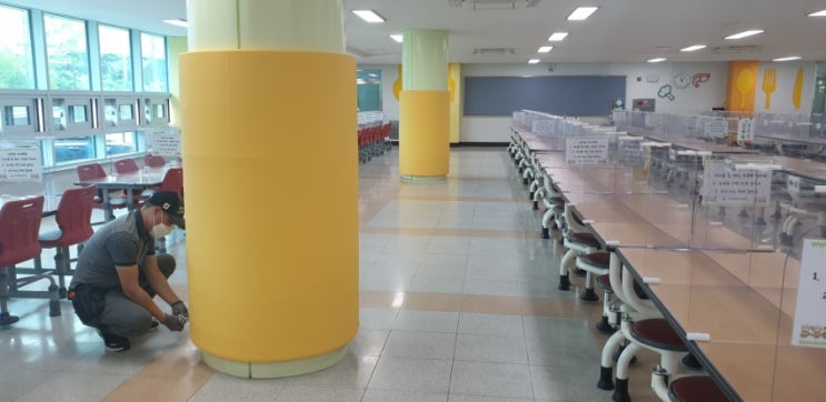  천안 한들초등학교 기둥보호대 시공