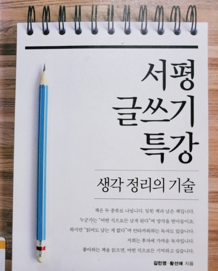  서평 글쓰기 특강, 생각 정리의 기술 | 김민영, 황선애