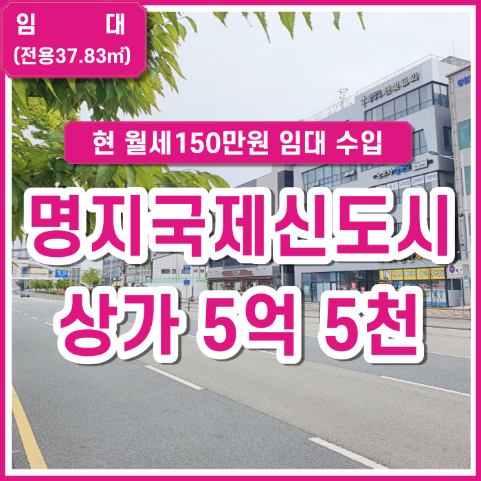  [매매] 부산시 명지국제신도시 1층 상가 왕복6차선 대로접 월세150만원 임대수입 실매매대금 5억3천