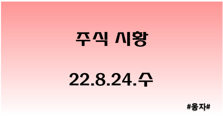  퇴근 후 정리하는 주식시황_22.8.24.수