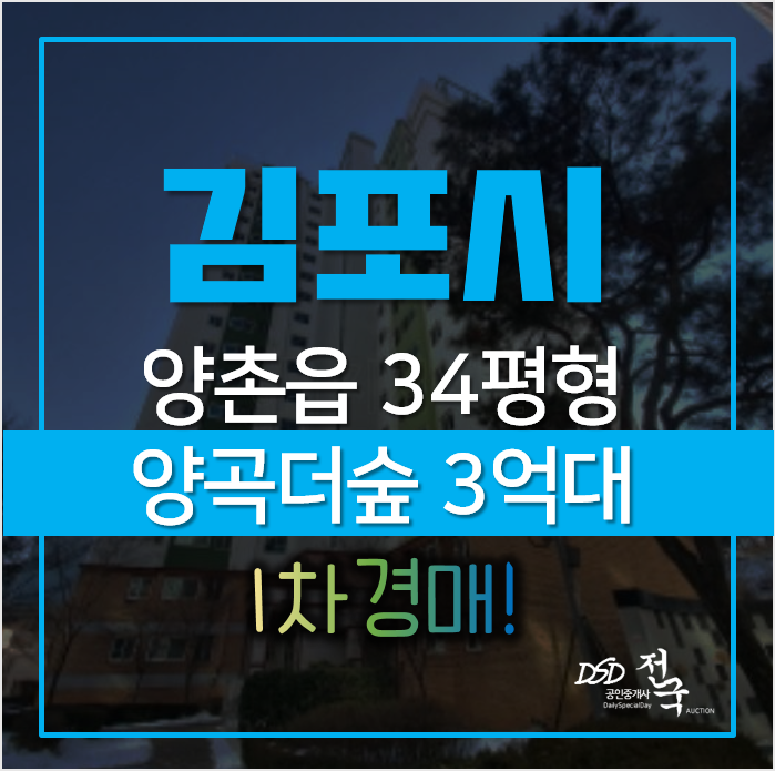 김포 양촌 양곡리 양곡더숲 34평형 아파트경매 3억대