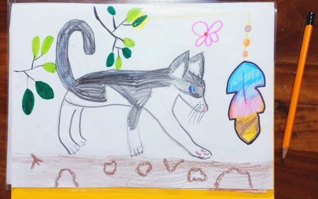 [일상]  지아의 그림/아기 고양이