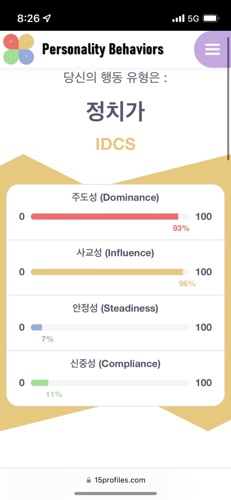  행동유형 테스트 링크공유