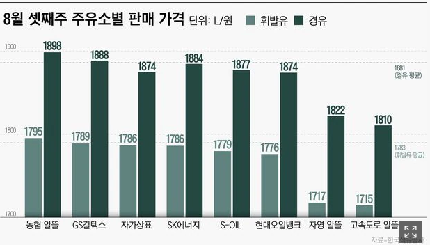 알뜰인데 제일 비싼 농협주유소, 휘발유·경유 한달 넘게 최고가