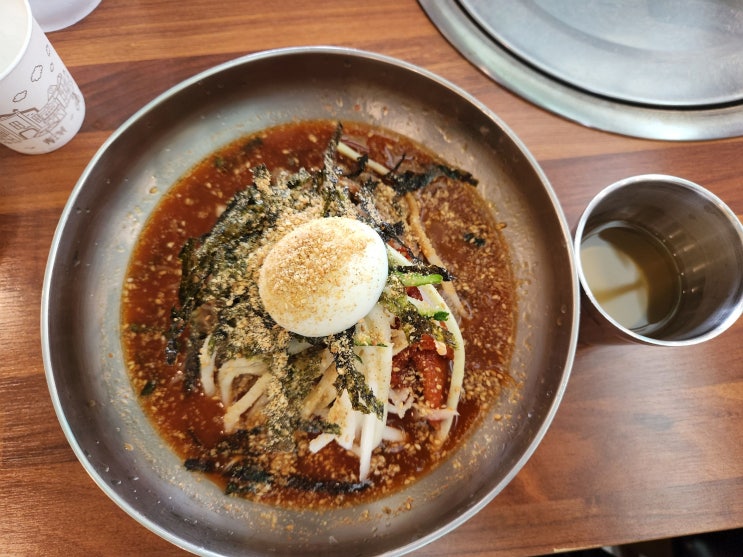  영주무섬마을 가다가 맛있게 먹은 우정면옥 회냉면