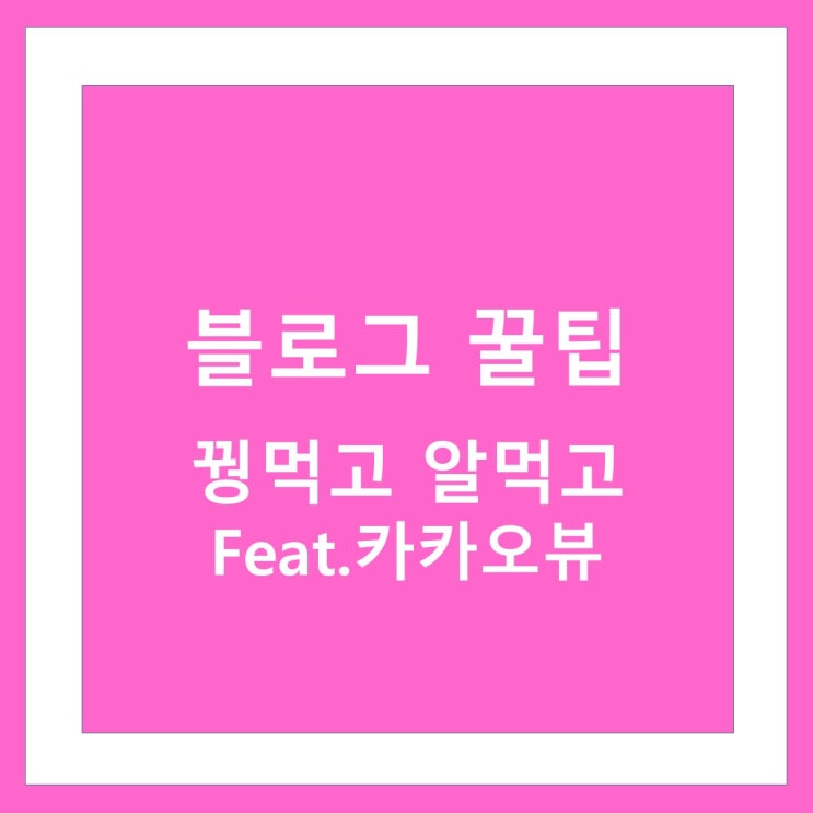  블로그 방문자 늘리기 3탄!! feat.카카오뷰