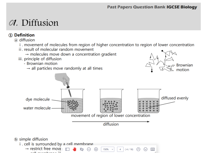 IGCSE Biology Topical Past Papers 03_Movement in and out of cells