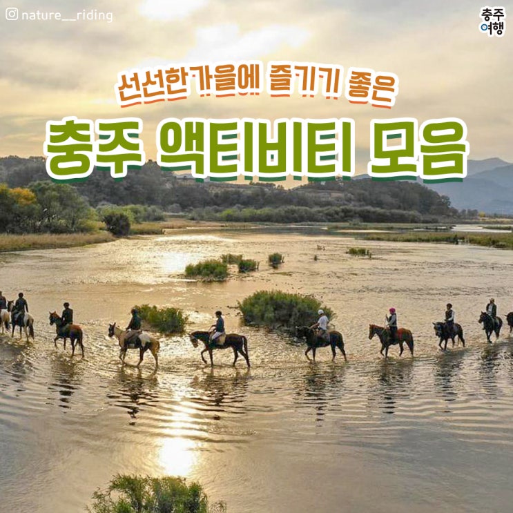  충주여행｜가을엔 역시 액티비티!! 충주에서 즐길 수 있는 체험 소개 [스카이다이빙, 승마, 인공암벽, 낚시]