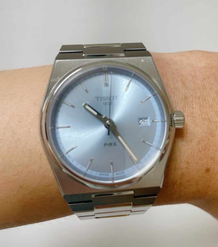 [내돈내산] 티쏘 신제품 PRX 35mm 라이트 블루 남녀공용 시계 추천