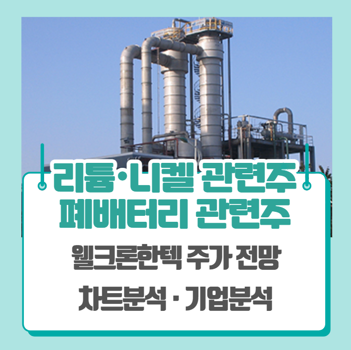  리튬 관련주,니켈 관련주, 폐배터리 관련주 (웰크론한텍 주가 차트분석)