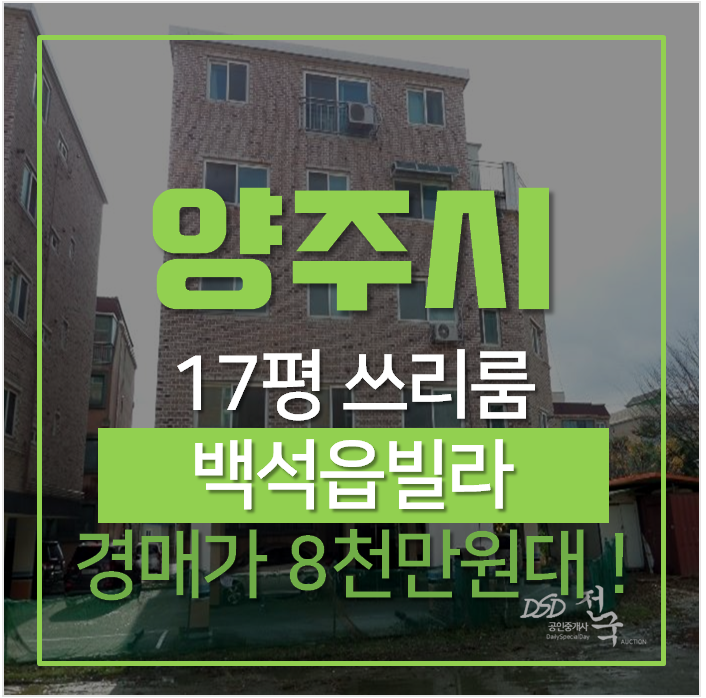 양주빌라매매 보다 저렴한 경매로, 백석읍 빌라 17평 8천만원대? 양주빌라매매 보다 저렴한 경매로, 백석읍 빌라 17평 8천만원대?