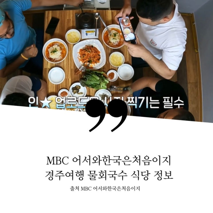  어서와한국은처음이지 이집트 한국여행 DAY3 경주 별미 회국수 먹방 물회국수 무침회 회식당 정보 새미 따렉 모하메드 아흐메드