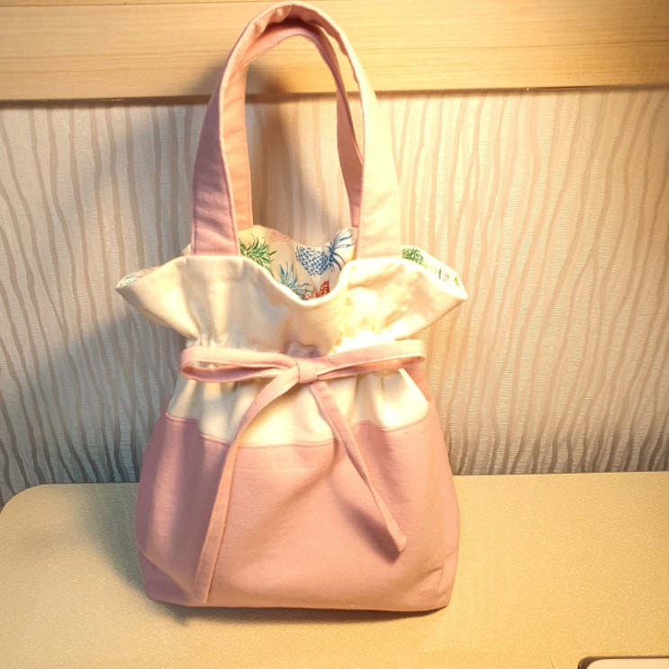  성경 가방으로 만든 복조리 스타일 리본 버킷백