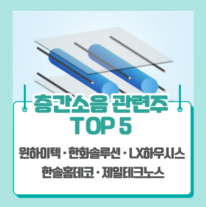  층간소음 관련주 총정리 TOP5 (윈하이텍, 한화솔루션, LX하우시스, 한솔홈데코, 제일테크노스)