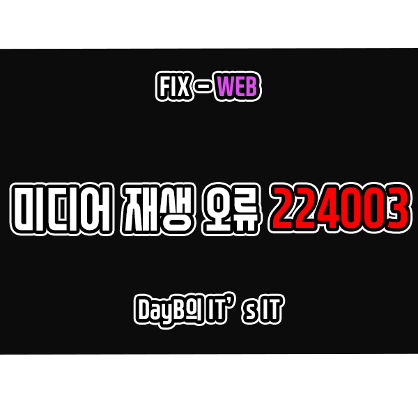 크롬 이 비디오 파일은 재생할 수 없습니다 오류 코드 224003 해결