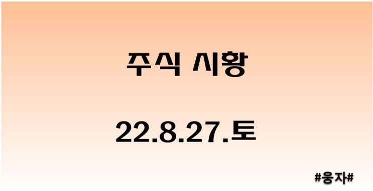  주말에 정리하는 주식시황_22.8.27.토