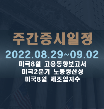  주간증시일정2022.08.29~09.02