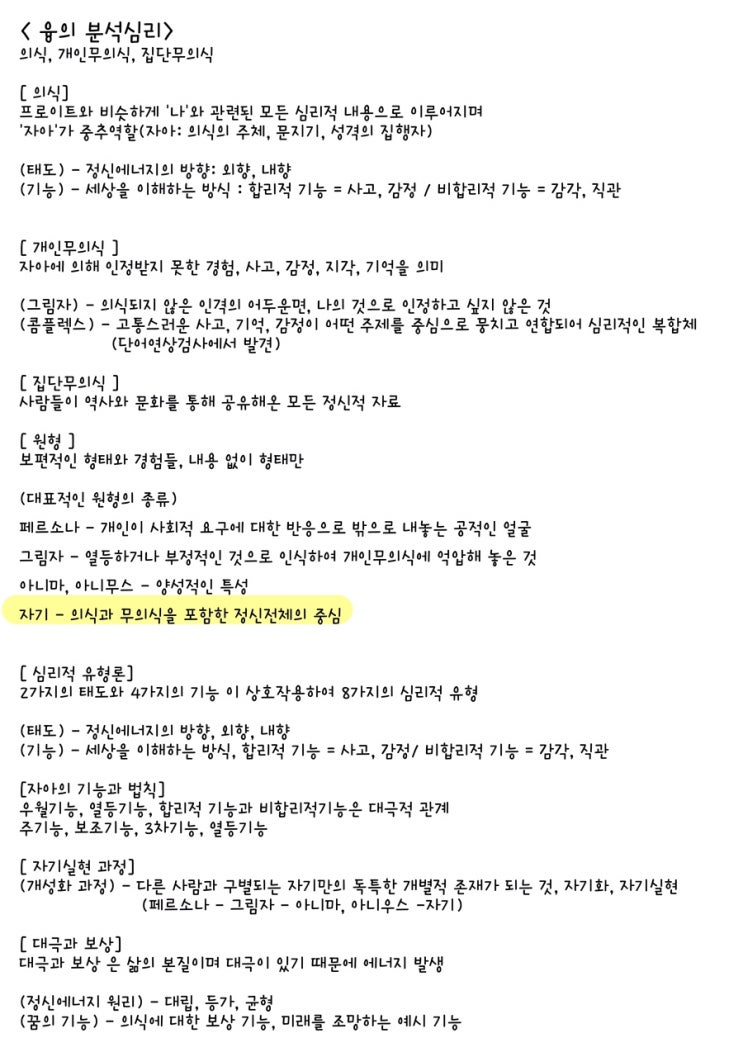 [전문상담] 융의 분석심리 정리