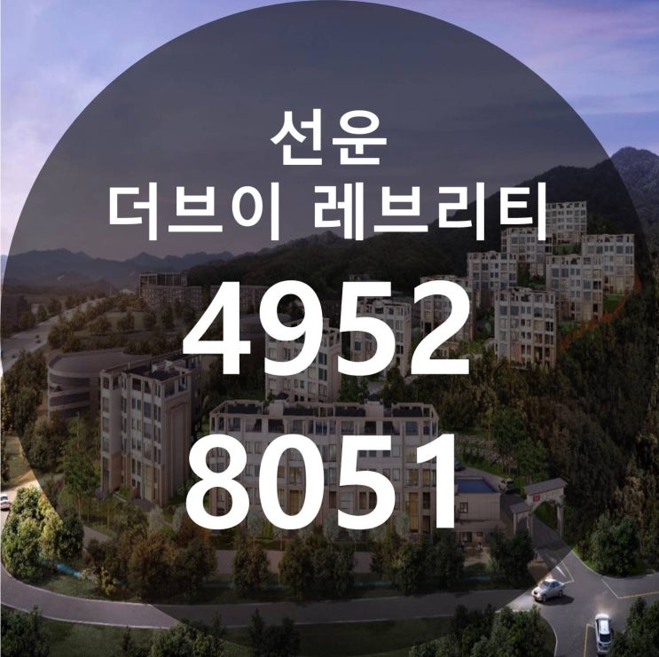  선운 더브이 레브리티 타운하우스 공급정보
