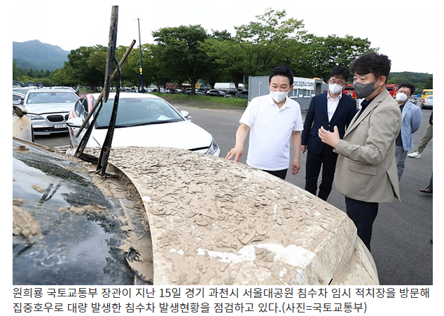 침수 숨기고 중고차 팔면 사업등록 취소…침수차 불법유통 처벌 강화_국토교통부