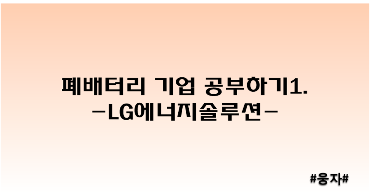  폐배터리 기업 공부하기1 - LG에너지솔루션