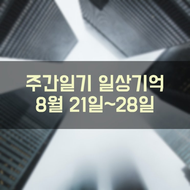 [주간일기] 일상기억 (8월 21일 ~ 8월 28일)